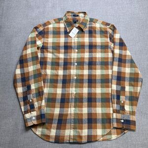 J.Crew Flannel Shirt Mens M Multicolor Plaid Classic Fit Long Sleeve NWT BU176
